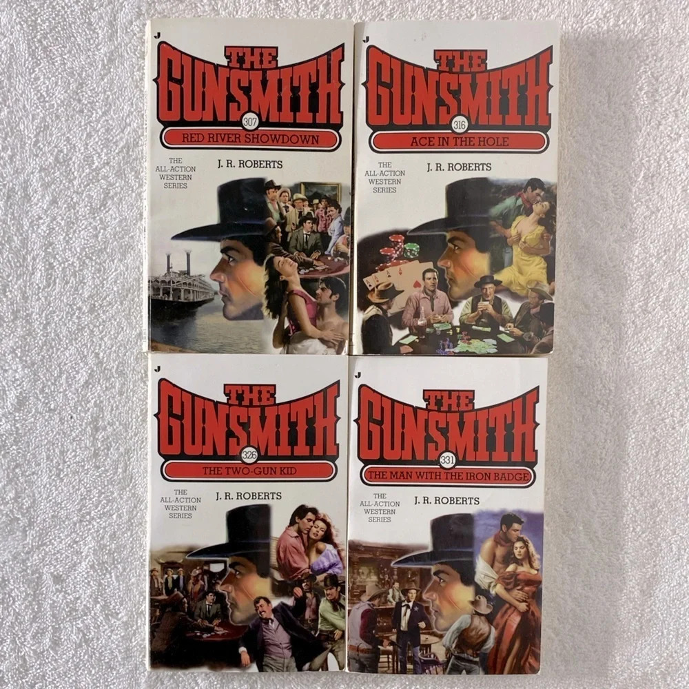 Vintage The Gunsmith All Action Western Romance Novel x4
